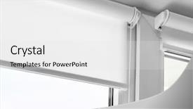  Presentation with blind - PPT theme featuring white roller blind background and a white colored foreground