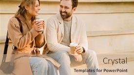  Presentation with romantic - Presentation theme consisting of white-romantic-couple-smiling background and a lemonade colored foreground