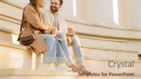  Presentation with romantic - Slides with white-romantic-couple-smiling background and a lemonade colored foreground