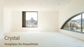  Presentation with building construction water supply - Theme featuring white room - building under construction interior large background and a soft green colored foreground