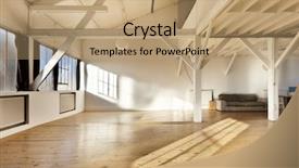  Presentation with book wide open - Colorful PPT theme enhanced with white room - wide open space beams backdrop and a coral colored foreground