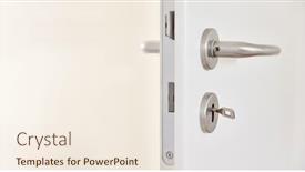  Presentation with lock key - Theme with white-room-door-with-handle background and a cream colored foreground