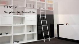  Presentation with cabinet - Colorful presentation enhanced with white room with book cabinet backdrop and a light gray colored foreground