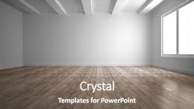  Presentation with floor - Audience pleasing PPT layouts consisting of white room with wooden floor backdrop and a gray colored foreground