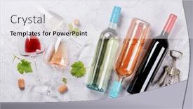  Presentation with white rose - Presentation design with white-rose-and-red-wine background and a sky blue colored foreground