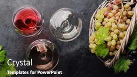  Presentation with grape - Slides having white-rose-and-red-wine background and a black colored foreground