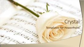  Presentation with music notes - Cool new presentation theme with white rose on the musical backdrop and a lemonade colored foreground