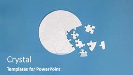  Presentation with jigsaw - Cool new PPT layouts with white-round-shaped-jigsaw-puzzle backdrop and a teal colored foreground