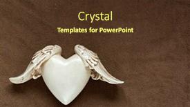  Presentation with rustic love - Amazing presentation design having white rustic heart with wings on soft brown fleece fabric conceptually for love and freedom with copyspace backdrop and a tawny brown colored foreground