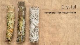  Presentation with incense - Presentation design consisting of white-sage-mugwort-and-siskiyou background and a coral colored foreground