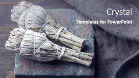  Presentation with sage - Amazing PPT theme having white-sage-smudge-stick backdrop and a gray colored foreground