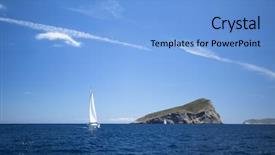  Presentation with sea - Slide set featuring white sails in the sea background and a  colored foreground