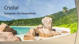  Presentation with white sand - Colorful slide deck enhanced with white sand at anse coco backdrop and a  colored foreground