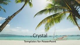  Presentation with boracay - PPT theme consisting of white sand beach in boracay background and a light blue colored foreground