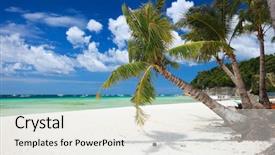  Presentation with boracay - PPT layouts consisting of white sand beach in boracay background and a sky blue colored foreground