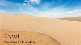  Presentation with beach ball sand dunes - Colorful PPT layouts enhanced with white sand dunes on sunrise backdrop and a coral colored foreground