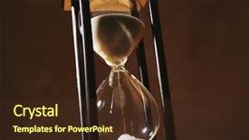  Presentation with sand clock - Slide deck with white sand on dark background background and a tawny brown colored foreground