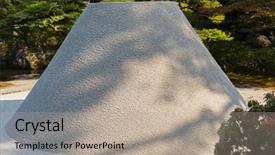  Presentation with white sand - PPT layouts consisting of white-sand-piled-karesansui background and a mint green colored foreground