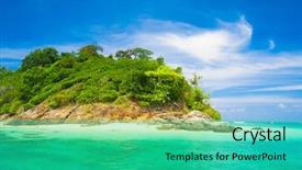  Presentation with serene - PPT theme consisting of blue jeans cap on a white background background and a light gray colored foreground