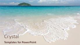  Presentation with white sand - Amazing slide set having white-sand-tropical-beach-landscape backdrop and a lemonade colored foreground