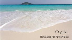  Presentation with white sand - PPT theme featuring white-sand-tropical-beach-seascape background and a lemonade colored foreground