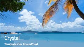  Presentation with virgin islands - PPT theme with white sand turquoise ocean water background and a  colored foreground