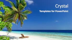  Presentation with palm beach - Audience pleasing presentation design consisting of white sand with ocean backdrop and a ocean colored foreground