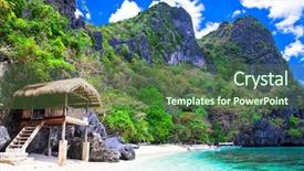  Presentation with philippine traditional - Colorful PPT theme enhanced with white sandy beaches of philippine backdrop and a tawny brown colored foreground