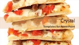  Presentation with tomato - Audience pleasing PPT layouts consisting of white sauce tomato burger pizza backdrop and a yellow colored foreground