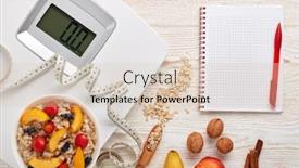  Presentation with barricade tape red and white - Cool new PPT theme with white scales measuring tape blank backdrop and a lemonade colored foreground