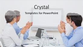  Presentation with business team join hands white - Cool new PPT layouts with white screen in the meeting backdrop and a  colored foreground