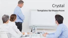  Presentation with team meeting - Slide deck consisting of white screen in the meeting background and a white colored foreground