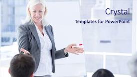  Presentation with business team join hands white - Audience pleasing PPT theme consisting of white screen in the meeting backdrop and a  colored foreground