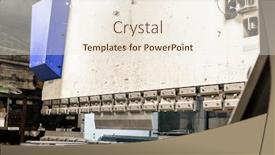  Presentation with industrial machine - Audience pleasing presentation design consisting of white-screen-of-large-industrial backdrop and a sky blue colored foreground