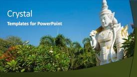  Presentation with spirit - Presentation design enhanced with white-sculpture-of-spirit-nat background and a teal colored foreground