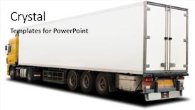  Presentation with semi trailer - Beautiful presentation theme featuring white semi trailer truck backdrop and a white colored foreground