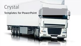  Presentation with semi truck - Cool new presentation design with white-semi-truck backdrop and a white colored foreground