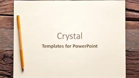  Presentation with white sheet - Cool new slides with white sheet of paper and pencil on old wooden table backdrop and a cream colored foreground