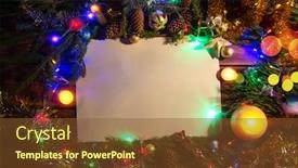  Presentation with white sheet - Presentation theme enhanced with white sheet of paper in a frame from items christmas themes background and a tawny brown colored foreground
