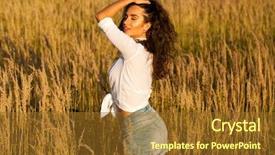  Presentation with jeans - PPT theme consisting of white shirt and jeans short background and a  colored foreground