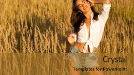  Presentation with young man and a woman - PPT layouts having white shirt and jeans short background and a  colored foreground