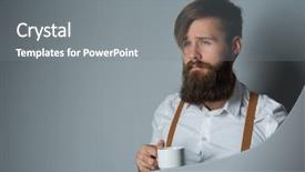  Presentation with tea coffee - Colorful presentation enhanced with white shirt and yellow suspenders backdrop and a gray colored foreground