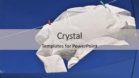  Presentation with blue line - Theme consisting of white shirt hanging to dry background and a light gray colored foreground