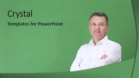  Presentation with color - Cool new slide deck with white shirt on color background backdrop and a seafoam green colored foreground