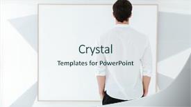  Presentation with christian back grond - Beautiful theme featuring white shirt standing near big backdrop and a sky blue colored foreground