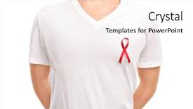  Presentation with hiv aids - Audience pleasing PPT layouts consisting of white shirt wearing an aids backdrop and a sky blue colored foreground
