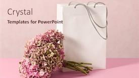  Presentation with pink white - Presentation with white-shopping-bag-with-beautiful background and a lemonade colored foreground