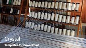  Presentation with weaving - Slides with white silk thread background and a gray colored foreground