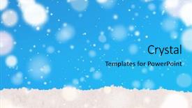  Presentation with white snow - Slide set featuring white snow against blue decorative christmas background background and a cyan colored foreground
