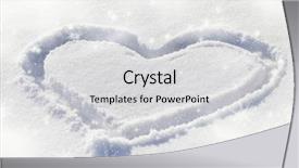  Presentation with white snow - Presentation theme featuring white snow with drown heart background and a  colored foreground